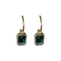 Wholesale Jewelry 1 Pair Glam Rectangle Alloy Rhinestones Drop Earrings main image 2