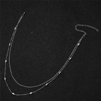 Wholesale Lady Solid Color Stainless Steel Layered Necklaces main image 5