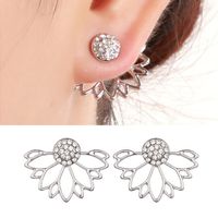 Wholesale Jewelry 1 Pair Simple Style Flower Alloy Artificial Pearls Rhinestones Ear Studs main image 4