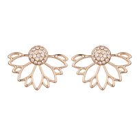Wholesale Jewelry 1 Pair Simple Style Flower Alloy Artificial Pearls Rhinestones Ear Studs sku image 5