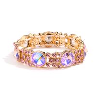 Glam Retro Shiny Geometric Alloy Inlay Rhinestones Gold Plated Women's Bangle main image 2