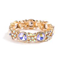 Glam Retro Shiny Geometric Alloy Inlay Rhinestones Gold Plated Women's Bangle sku image 7