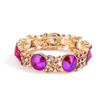 Glam Retro Shiny Geometric Alloy Inlay Rhinestones Gold Plated Women's Bangle main image 5