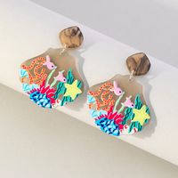 Cute Animal Arylic Printing Women's Drop Earrings sku image 1