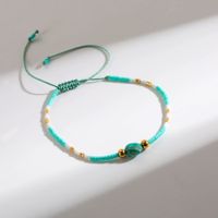 Bohemian Round Stainless Steel Beaded Natural Stone Plating Gold Plated Bracelets sku image 2