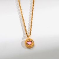 Ins Style Oval Heart Shape Stainless Steel Plating Inlay Zircon 14k Gold Plated Pendant Necklace main image 3