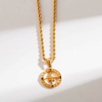 Ins Style Oval Heart Shape Stainless Steel Plating Inlay Zircon 14k Gold Plated Pendant Necklace main image 5