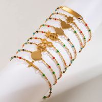Ins Style Cross Infinity Heart Shape Stainless Steel Plating 14k Gold Plated Bracelets main image 1