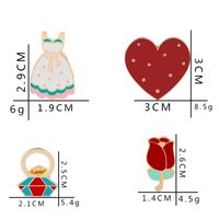 Romantic Heart Shape Rose Alloy Plating Women's Brooches main image 9