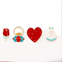 Romantic Heart Shape Rose Alloy Plating Women's Brooches main image 8