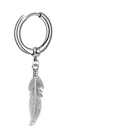 Punk Feather Stainless Steel Plating Drop Earrings 1 Piece sku image 14