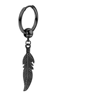 Punk Feather Stainless Steel Plating Drop Earrings 1 Piece sku image 26
