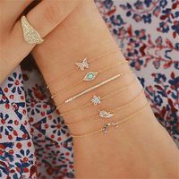 Casual Infinity Leaves Butterfly Stainless Steel Metal Plating Hollow Out Inlay Artificial Pearls Rhinestones Zircon Unisex Bracelets Bangle sku image 18