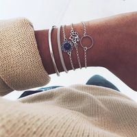 Casual Infinity Leaves Butterfly Stainless Steel Metal Plating Hollow Out Inlay Artificial Pearls Rhinestones Zircon Unisex Bracelets Bangle sku image 25