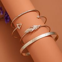 Casual Infinity Leaves Butterfly Stainless Steel Metal Plating Hollow Out Inlay Artificial Pearls Rhinestones Zircon Unisex Bracelets Bangle sku image 20