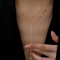 Wholesale Simple Style Solid Color Titanium Steel Long Necklace main image 1