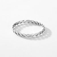 Simple Style Solid Color Twist Sterling Silver Criss Cross Plating Rings main image 3
