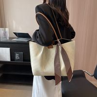 Women's All Seasons Pu Leather Solid Color Basic Ribbon Square Magnetic Buckle Tote Bag main image 5
