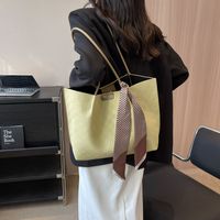 Women's All Seasons Pu Leather Solid Color Basic Ribbon Square Magnetic Buckle Tote Bag main image 2