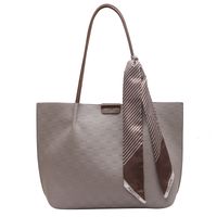 Women's All Seasons Pu Leather Solid Color Basic Ribbon Square Magnetic Buckle Tote Bag sku image 2