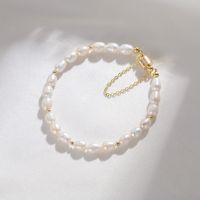 Simple Style Solid Color Freshwater Pearl Beaded Plating Bracelets sku image 1