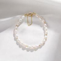 Simple Style Solid Color Freshwater Pearl Beaded Plating Bracelets main image 5