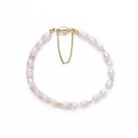 Simple Style Solid Color Freshwater Pearl Beaded Plating Bracelets main image 3