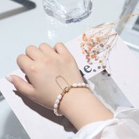 Simple Style Solid Color Freshwater Pearl Beaded Plating Bracelets main image 2