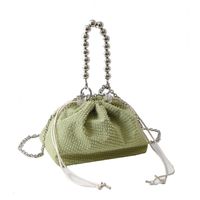 Women's Small Canvas Solid Color Vintage Style Bucket String Crossbody Bag Bucket Bag sku image 4