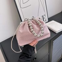 Women's Small Canvas Solid Color Vintage Style Bucket String Crossbody Bag Bucket Bag main image 1