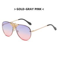 Casual Gradient Color Bee Ac Toad Glasses Frameless Men's Sunglasses sku image 8