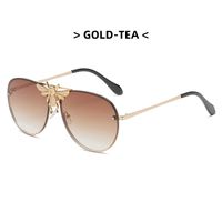 Casual Gradient Color Bee Ac Toad Glasses Frameless Men's Sunglasses sku image 2