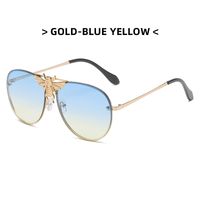 Casual Gradient Color Bee Ac Toad Glasses Frameless Men's Sunglasses sku image 9