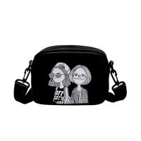 Women's Medium Pu Leather Portrait Cartoon Basic Square Zipper Crossbody Bag main image 4
