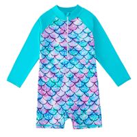 Foreign Trade Children's Swimsuit Long Sleeve Girls' One-piece Mermaid Swimsuit Medium And Big Children Sun Protection Surfing Suit Girls' Swimsuit main image 3