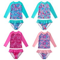 Maillot De Bain Une Pièce Enfant Bikini Manches Longues Imprimé Sirène main image 6