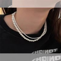 Lady Solid Color Imitation Pearl Titanium Steel Beaded Plating Women's Necklace 1 Piece main image 4