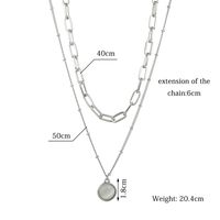 Simple Style Solid Color Alloy Plating Inlay Opal Women's Layered Necklaces 1 Piece main image 5