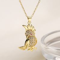 Ins Style Bird Copper Plating Inlay Zircon 18k Gold Plated Pendant Necklace main image 2