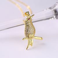 Ins Style Bird Copper Plating Inlay Zircon 18k Gold Plated Pendant Necklace sku image 3