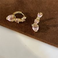 Simple Style Star Heart Shape Flower Copper Plating Inlay Zircon Earrings Ear Studs 1 Pair sku image 28