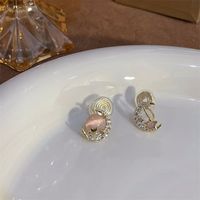 Simple Style Star Heart Shape Flower Copper Plating Inlay Zircon Earrings Ear Studs 1 Pair sku image 12