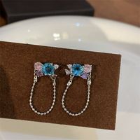 Simple Style Star Heart Shape Flower Copper Plating Inlay Zircon Earrings Ear Studs 1 Pair sku image 18