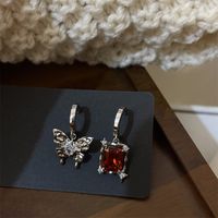 Simple Style Star Heart Shape Flower Copper Plating Inlay Zircon Earrings Ear Studs 1 Pair sku image 9