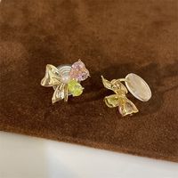 Simple Style Star Heart Shape Flower Copper Plating Inlay Zircon Earrings Ear Studs 1 Pair sku image 29