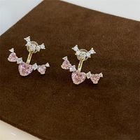 Simple Style Star Heart Shape Flower Copper Plating Inlay Zircon Earrings Ear Studs 1 Pair sku image 34