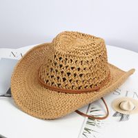 Unisex Retro Solid Color Straw Hat sku image 2