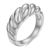Großhandel Einfacher Stil Streifen Einfarbig Titan Stahl Ringe sku image 13