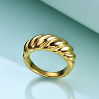 Großhandel Einfacher Stil Streifen Einfarbig Titan Stahl Ringe main image 1
