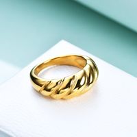 Wholesale Simple Style Stripe Solid Color Titanium Steel Rings main image 2